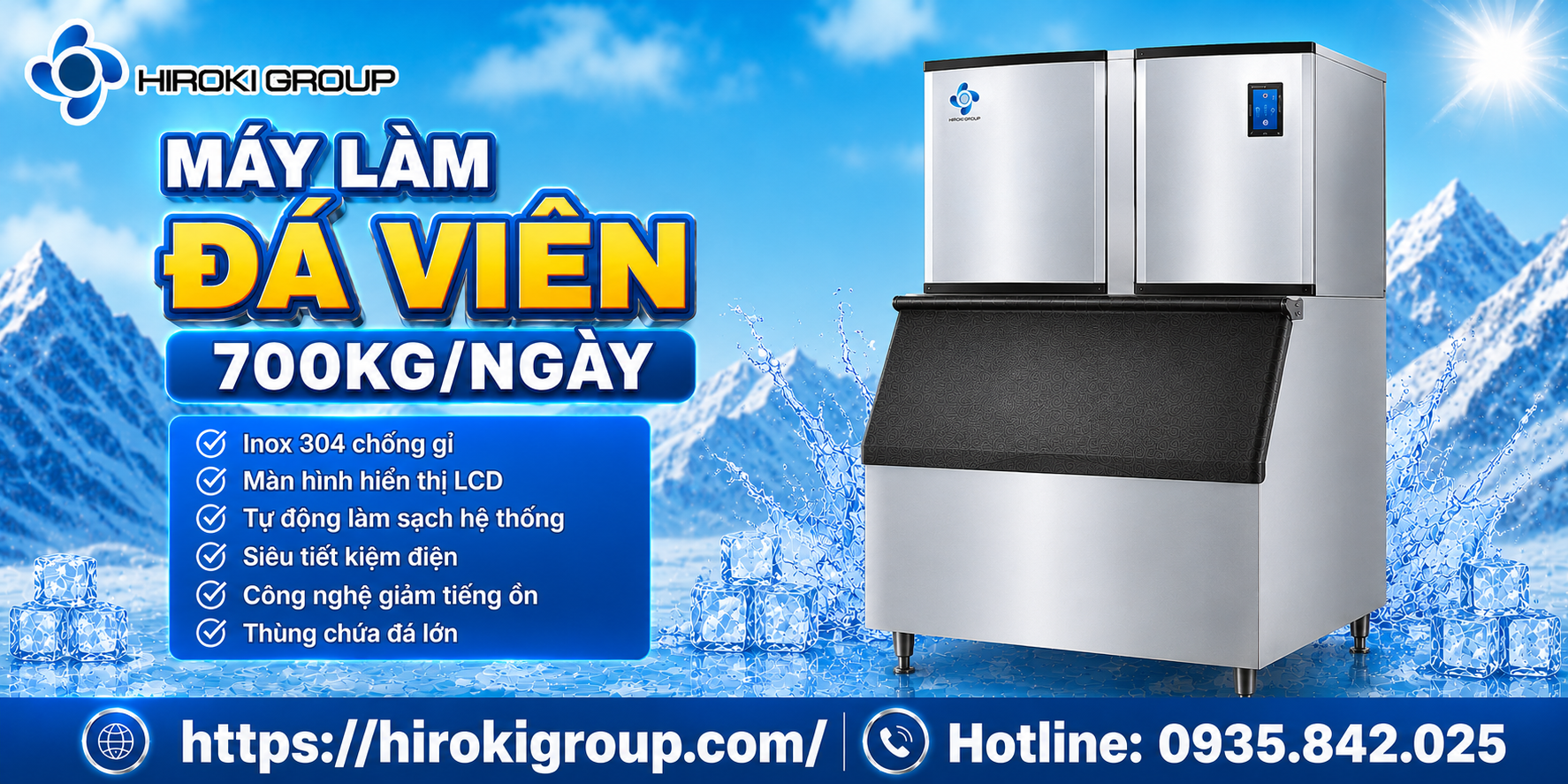 Hiroki LB 1500TA – Giải pháp sản xuất đá sạch công suất lớn